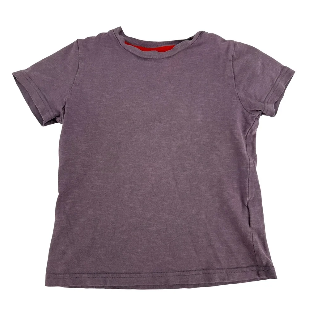 Boden Boys Purple Slub Cotton Short Sleeve T-Shirt Size 4-5Y Crew Neck Tee